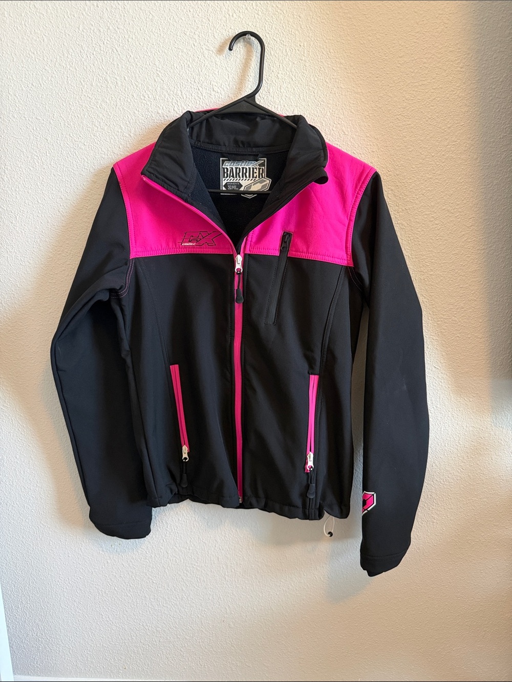 Barrier Women's Black & Hot Pink Softshell Jacket